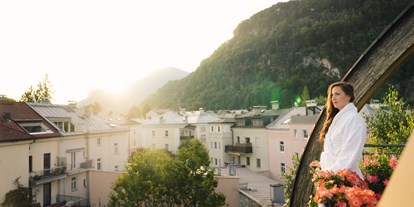 Naturhotel - Sonnenterrasse - Leogang - Ausblick von der Dachterrasse des Hotel Auersperg auf Salzburg - Hotel & Villa Auersperg