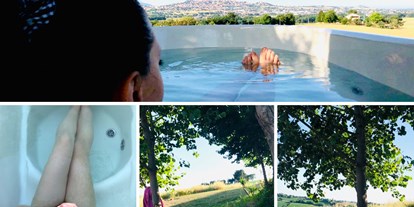 Naturhotel - Wellness - Recanati - Hot Tube in the garden with a stunning view - RITORNO ALLA NATURA