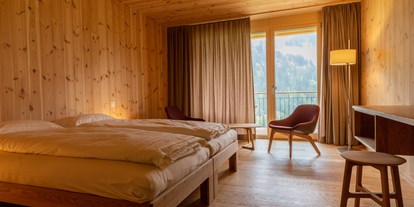 Nature hotel - Wassersparmaßnahmen - Switzerland - Doppelzimmer in Holz100-Bauweise - ChieneHuus